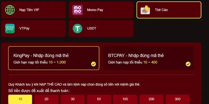 Nạp tiền vào website không thể dễ dàng hơn